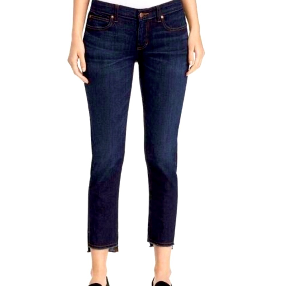 Eileen Fisher Slim Ankle Step Hem Jeans | Dark Blue/Indigo | Size 4 | NWOT